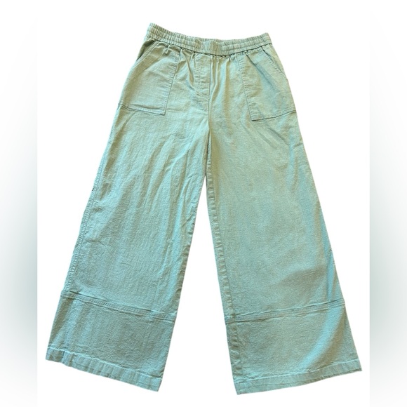 Anthropologie FRNCH Kellyn Woven Wide Leg Pant Turquoise Size Large - Picture 3 of 12